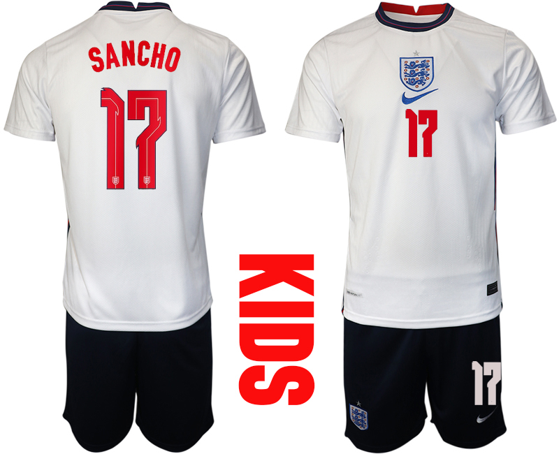 2021 European Cup England home Youth #17 soccer jerseys